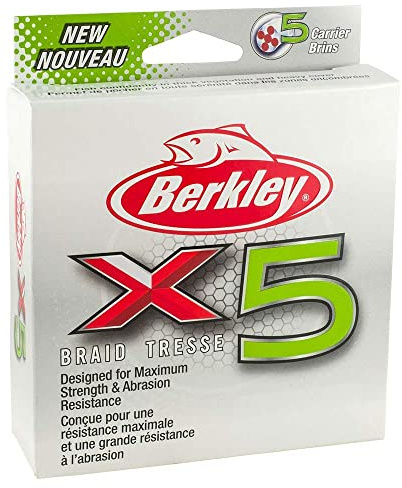 Berkley X5 Braided Fishing Line - Strong 5 Strand Braid Line for Saltwater and Freshwater Fishing, 7.6kg| 165yd | 150m