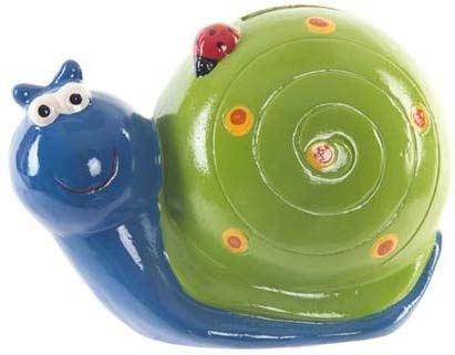 Tirelire Enfant Escargot en faïence (Coquille Verte)