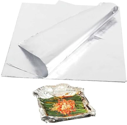 100 pièces feuilles de papier d'aluminium, papier d'emballage de papier d'aluminium épaissi pour barbecue barbecue cuisson à domicile cuisson 12x12 pouces