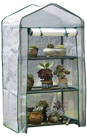 ZHZ-DT 2-Tier Mini Serre de Plantes en Plastique Tente pour Plantes Fleurs Bâche Couverture de Pot de Fleurs |Portable Garden Grownhous intérieur Jardin extérieur, Couverture en PE Blanc