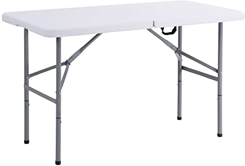 Denny International Folding Trestle Table Heavy Duty with Locking System Multi Purpose Indoor Outdoor Picnic BBQ Party (4ft)