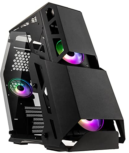 Kolink Big Chungus Shredded Edition Midi Tower ARGB PC Case - Black with Showcase Design and Enhanced Cooling Options