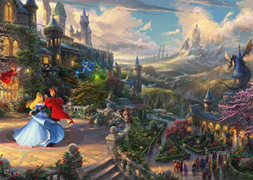 Schmidt Spiele 57369 Thomas Kinkade, Disney, Sleeping Beauty Dancing in The Enchanted Light, 1000 Teile Puzzle