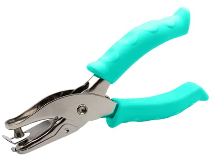 Perforatrice Bucatrice Foro Singolo 6mm per Carta A4 in Acciaio Inossidabile Perforatore Punzonatore Fai da Te Ufficio Casa Scuola, Impugnatura in Gomma Antiscivolo (PERFORATRICE, VERDE)