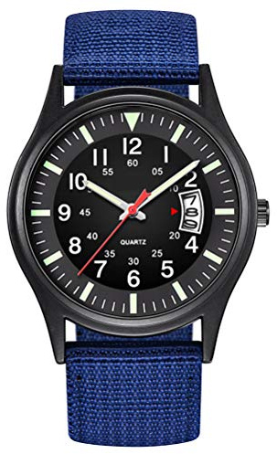Modische Analoge Armbanduhr für Herren, Outdoor-Casual-Quarz-Armbanduhr (Blau)