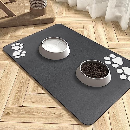 Napfunterlage Hund Katzen Futternapf Unterlage: 50 x 30 cm rutschfeste Hundenapf Unterlage Katzennapf Fressnapf Futtermatte - Saugfähige Schnelltrocknend Katzenmatte Futter Matte Katzenfutter