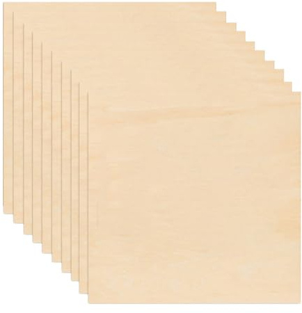 10 Stück Lindenholz, Balsaholz Platten 200 x 200 x 1,5 mm Holz-Platte Holzplatten zum Basteln Sperrholz Holzplatte Multiplex Platte für Laserprojekte, DIY Modell, Kunst und Handwerk, Gemälde