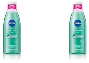 NIVEA Derma Skin Clear Toner, Cleansing and Hydrating, Salicylic Acid with Niacinamide for Blemish-Prone Skin (Pack of 2) (200ml)
