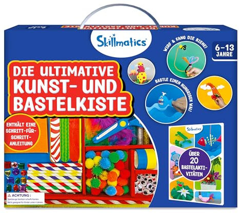 Skillmatics Die ultimative Bastelkiste, 2000+ Teile, Bastelmaterial, kreative Bastelideen zum Selbermachen, Schritt-für-Schritt-Anleitung, Geschenke für Kinder zwischen 6 und 13 Jahren