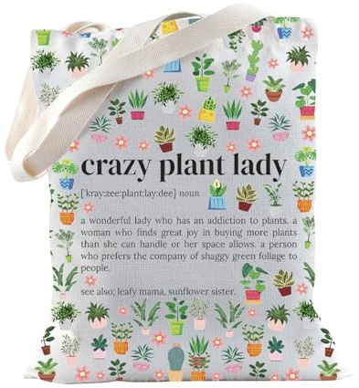 TSOTMO Crazy Plant Lady Gift for Plant Lovers Mom Tote Bag Garden Gardener Gift Houseplant Gift for Gardening Lovers