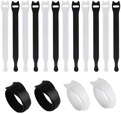 100 Pcs Reusable Cable Ties, Cable Ties, Hook and Loop Straps Cable Ties Organizer Fastener for Home Office Accessories