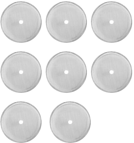 VZU French Press Lot de 8 filtres de rechange, 7,5 cm, en acier inoxydable, pour cafetière à piston de 350 ml