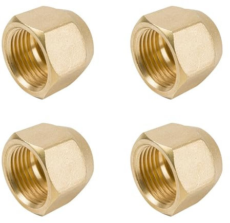 LONGHAO 4 pezzi Split Flare Dado Di Unione,Dadi Flare In Ottone Aria Condizionata Raccordi Parti,3/8 Di Pollice Per Condizionatori D'Aria Linea Refrigerante (3‘’3/8)