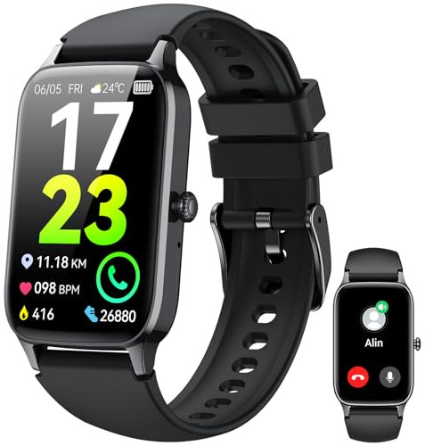 Smartwatch Uomo Donna, 1.57 Orologio Fitness con Effettua/Risposta Chiamate,110+ Sportive Modalità Fitness Tracker, Contapassi/Sonno/Cardiofrequenzimetro, Impermeabil IP68 Smart Watch per Android/iOS