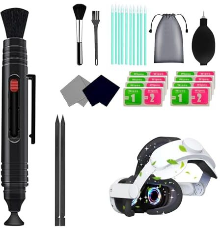 Kit de Nettoyage pour lentilles | Chiffon de Nettoyage Multifonction en | microfibre pour VR, kit de pulvérisation de nettoyage pour lentilles, accessoires de réalité virtuelle facile, nettoyeur de