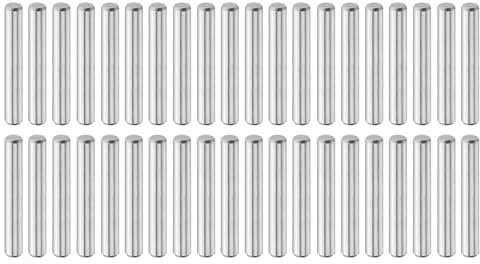 QUARKZMAN 40 Stück Zylinderstifte 3 mm x 20 mm Metallstift, 316L Edelstahl Zylindrische Dübelstifte Regalstützstift Stiftstange Befestigungselemente Metallregalstifte Silberton
