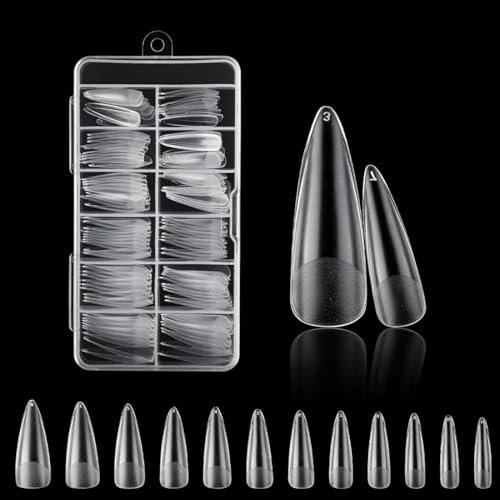 240 Pcs Faux Ongles, Kit de Outils Extension Ongles, Faux Ongles en Gel Couverture Complète, Soft Gel Nail Tips