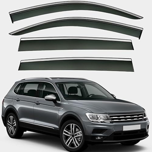 FSHWQR Windabweiser Autofenster für VW Tiguan 5-Seats SWB MK2-AD/BW 2017 2018 2019 2020 2021 2022 2023 2024, Fenster Windabweiser Schutz vor Wind und Regen Auto Zubehör
