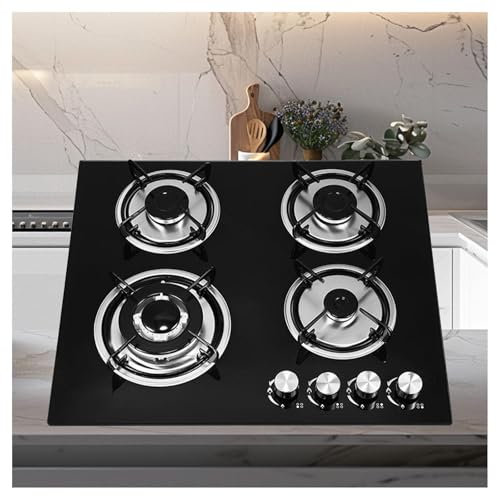 YSMSMZJK Gaskochfeld 4 Flammig mit Automatischer Flammenschutz Gas Stove Erdgas und Propangas Gasherd Camping