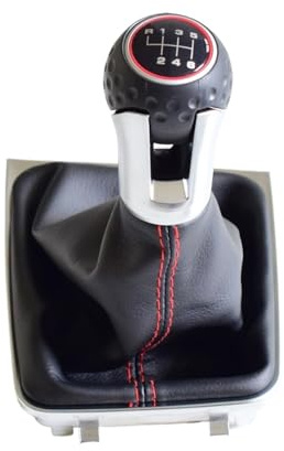 XKOEHXJ Schalthebelknopf Für VW Für Golf 7 MK7 Für VII Für GTI Für GTD 2013-2018 Auto Schalthebel Schaltknauf Hebel Schalthebelmanschette Kofferraumabdeckung Gear Stick Schaltknauf(6 Speed)