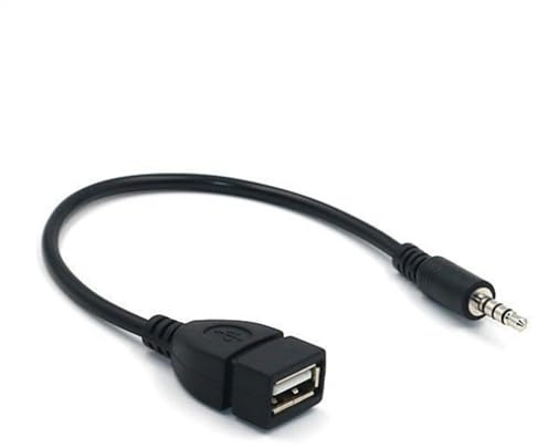 Xinhuju Adaptateur USB Jack mâle jusqu'à 3,5 mm | 3,5 mm mâle USB | Tête Femelle jusqu'à, Disque U connecté au câble Audio auxiliaire du Lecteur