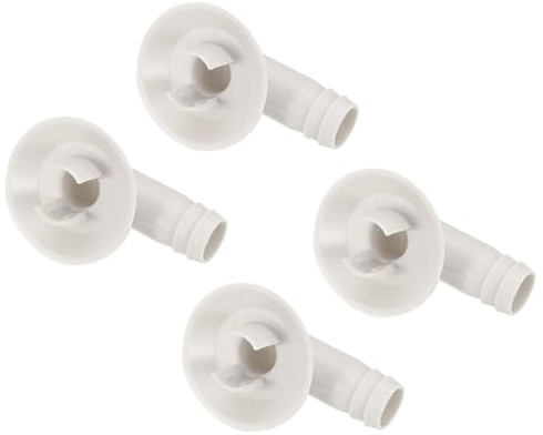 QUARKZMAN 4Pz Gomito per Raccordo Tubo di Scarico in Gomma 18mm Bianco | Condizionatore, con Anello, per Unità Split, e Condizionatori a Finestra