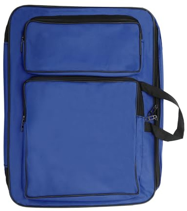 CAPASTEC Kunstmappe Tragetasche Blau 1 Stück Für Malzubehör | Größe: 50x39cm, Verstellbare Schultergurte, Spezielle Fächer, Robust, Für Skizzenblock, Pinsel, Paletten, Farben
