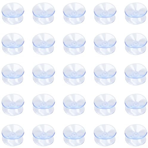 Double Sided Suction Cups Double Sided Sucker Pads Slip-proof Suction Cups Clear Suction for Glass Table, Windows - 20 Pcs, 25 mm