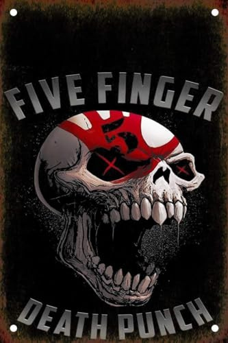 Yelacecca Five Finger Death Punch Wall Painting Vintage Art For Bar Metal Tin Sign 8X12 Inches