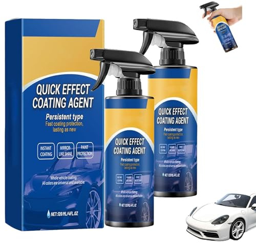 Mzzsveuy 2PCS Car Quick Effect Coating Agent, 2025 New 3 in 1 High Protection Quick Effect Waterless Wash Coating, Car Coating Spray for Restore Shine and Protection