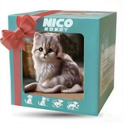 Les Jouets Chaton Robotique AI Réalistes Le Jouet pour Chats Réalistes， Apporte Une Joie Et Chaleur Robot Chat en Peluche Interactif Adultes comme Un Vrai Marche Gray