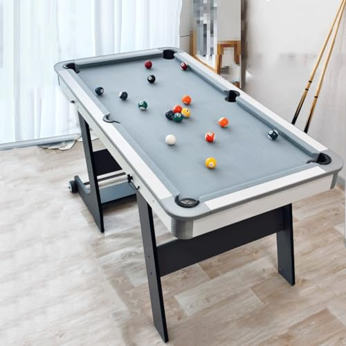 Klappbarer Billardtisch for Zuhause, 1,5 M - Interaktiver Spieltisch In Standardgröße Mit Rollen, for Wohnzimmer/Balkon(Gray)
