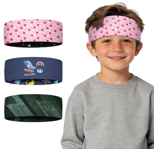 AUYAO Sport pannband flickor pojkar ventilerande svettband panna snabbtorkande hårband pannband löpning unisex svettband sport pannband för jogging cykel fitness promenader tennis rosa