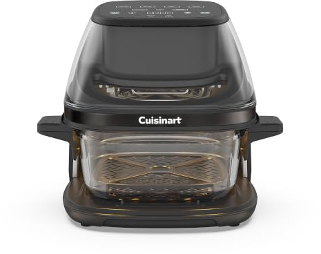 Cuisinart ClearView Friggitrice ad Aria 3,8L | Cestello in Vetro Estraibile con Coperchio | 6 in 1: Frigge, Arrostisce, Griglia, Cuoce, Mantiene in Caldo, Re-Croccante | Senza PFAS | 1600W