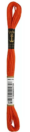 Anchor Sticktwist 4635000-00326 rostorange Stickgarn, 100 % Baumwolle
