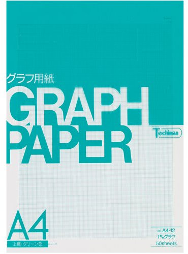 Sakae-shi-gyo Tochiman graph paper 1 mm grid A4 50 sheets Green paper 81.4 g A4-12