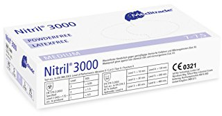 Meditrade 1280XS Nitril 3000 Lot de 100 gants jetables en nitrile Taille XS