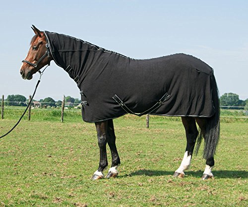 Harry's Horse Fleecedeken Deluxe met Hals, Farbe:schwarz, Größe:195cm