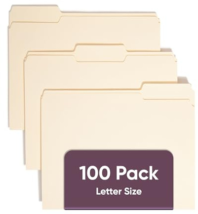 Smead File Folders Letter Sized, 1/3-Cut Tab, Assorted Positions, Letter Size Manila Folders, 100 Per Box (10381)