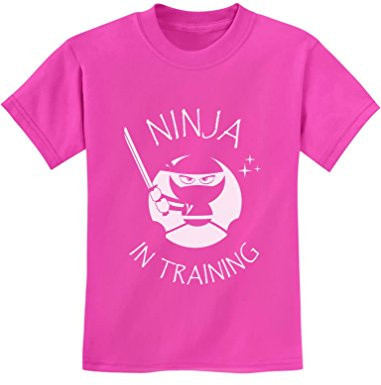 Tstars Ninja in Training T-Shirt for Kids Boys Girls - Martial Arts Gift for Young Warrior Ninja-Inspired Tshirt Medium Pink