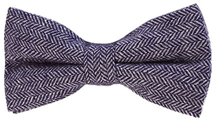 DonDon Herren Fliege 12 x 6 cm kariert gebunden und stufenlos justierbar aus Baumwolle im Tweed Style
