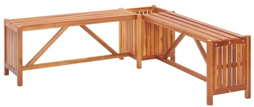 vidaXL 46.1 X 46.1 X 15.7 Solid Acacia Wood Garden Bench in Brown