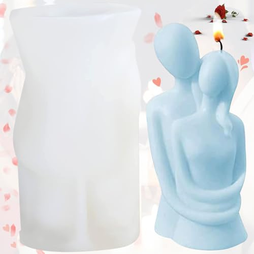 dcas Paar Umarmung 3D Kerzenform Silikon Körper, Silikonform Kerzen Formen Gießen, Körper Silikonformen, Geeignet für Personalisiertes Basteln, Valentinstag Heimdekoration