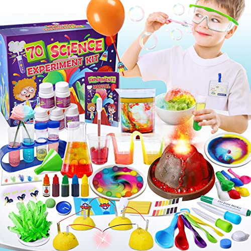 UNGLINGA 70 Experimente Wissenschaft Kit für Kinder, Vulkanausbruch, Chemielabor, großartiges interaktives und Lernspielzeug Experimentierkasten