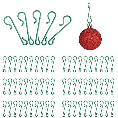 Ucouper Ganci Palline Natale per Decorazioni Natalizie 200 pz Addobbi Albero di Natale Ciondoli Ornamenti Natalizi Sopporto Gancetti Albero di Natale Verde Leggero e Resistente