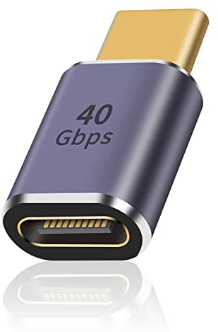 Duttek Adaptateur USB C 40Gbps, Adaptateur USB Mâle vers USB C Femelle, Prend en Charge la Charge Rapide 8K@60Hz et 100W avec Thunderbolt 3/4 et avec Les Appareils d'Interface USB de Type C