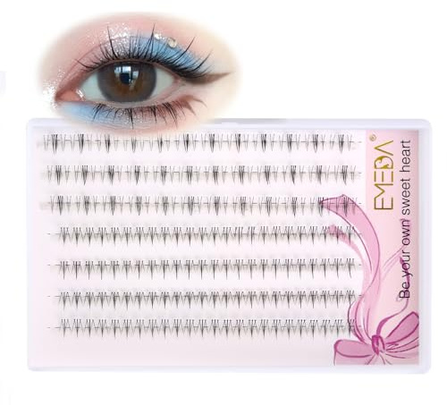 EMEDA Under ögonfransarna 5-6mm under fransarna Lägre ögonfransar DIY Individuella klusterfransar klart transparent band korta franskluster naturliga fransar fransförlängning (Lower lashes)