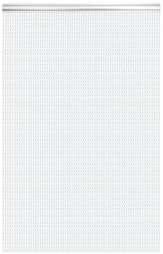 LYMMIYTC Rideau à chaînes en Aluminium, 100×210cm Écrans de Porte à Rideau de chaîne pour Décoration des Portes, Volant en Métal Stores Anti-Insectes Antiparasitaire (Argent)
