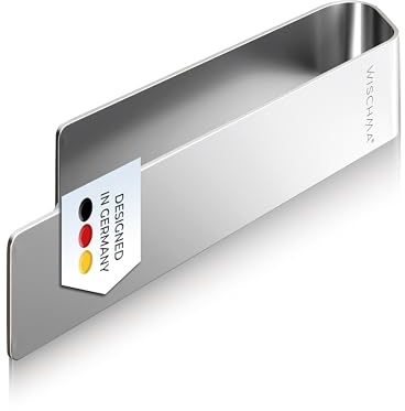 Handtuchhalter [klein, 22cm] ohne Bohren Edelstahl gebürstet als Gäste WC & Geschirrtuchhalter - Handtuchhalter zum Kleben für Bad & Küche, Handtuchstange, Wandmontage selbstklebend modernes Design