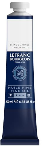 Lefranc Bourgeois - Pittura a olio fine di qualità, resistente alla luce e di consistenza uniforme, tubo da 200 ml, ideale per tele e tavole da pittura, Bianco Titanio